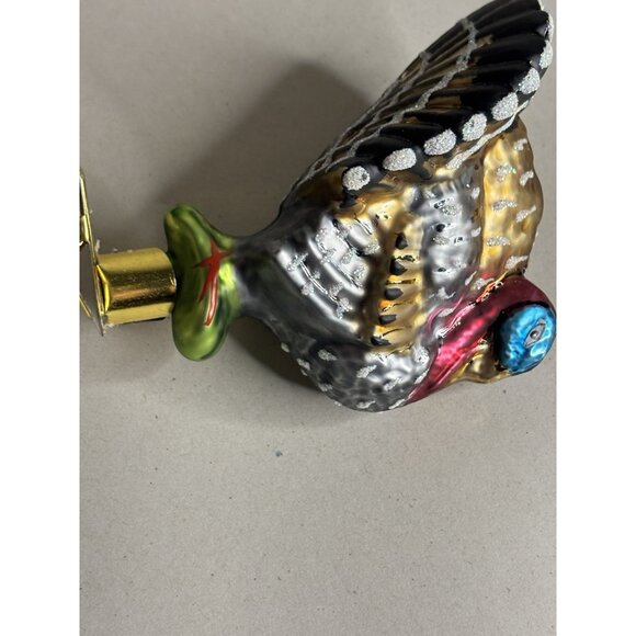 Turkey Shape Christmas Ornament Glass Blown Colorful Clip Tannenbaum Treasures - Picture 5 of 12